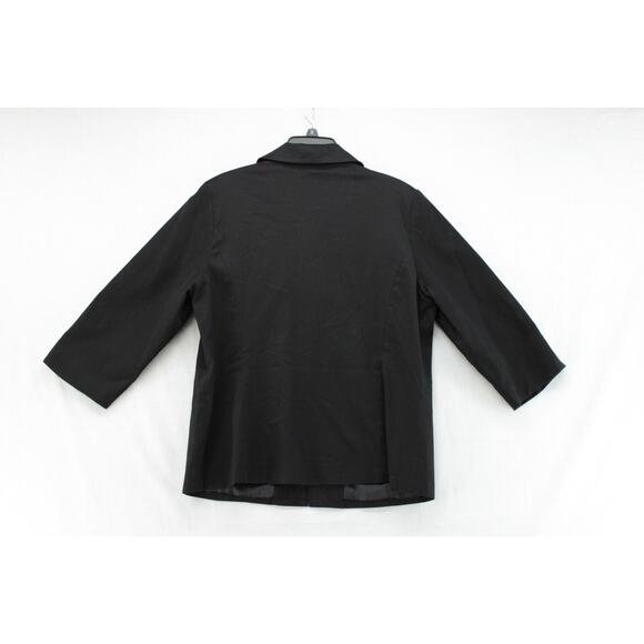 NWT Bob Mackie Wearable Art Women's Jacket Black Large Linen Blend Embroidered - Picture 3 of 7